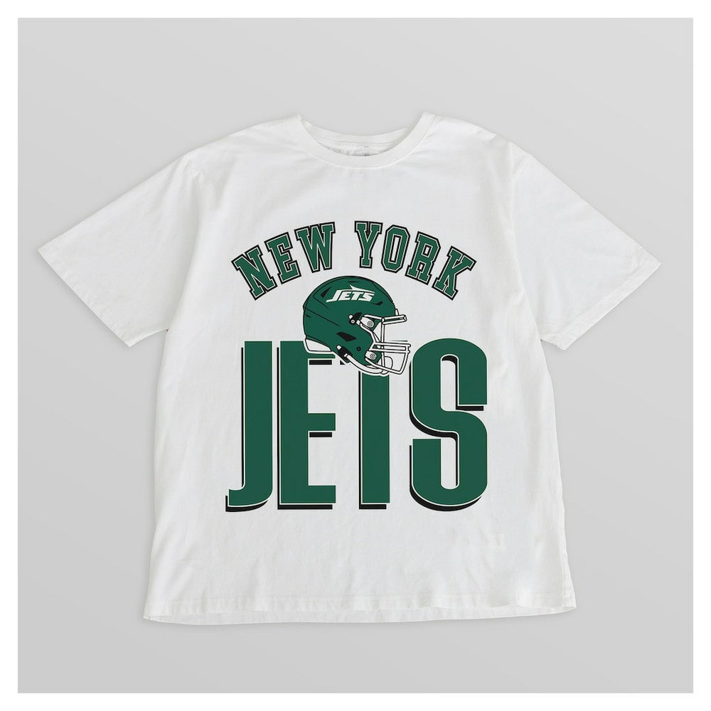 New York Jets Gameday Couture Women's Oversized Classic Fierce Focus T-Shirt - White - NFL
