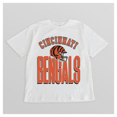 Cincinnati Bengals Gameday Couture Women's Oversized Classic Fierce Focus T-Shirt - White - NFL
