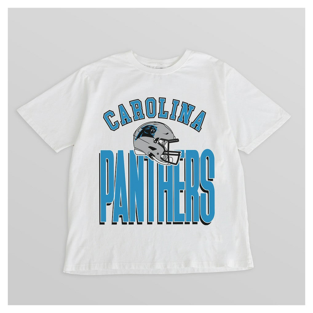 Carolina Panthers Gameday Couture Women's Oversized Classic Fierce Focus T-Shirt - White - NFL