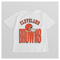 Cleveland Browns Gameday Couture Women's Oversized Classic Fierce Focus T-Shirt - White - NFL