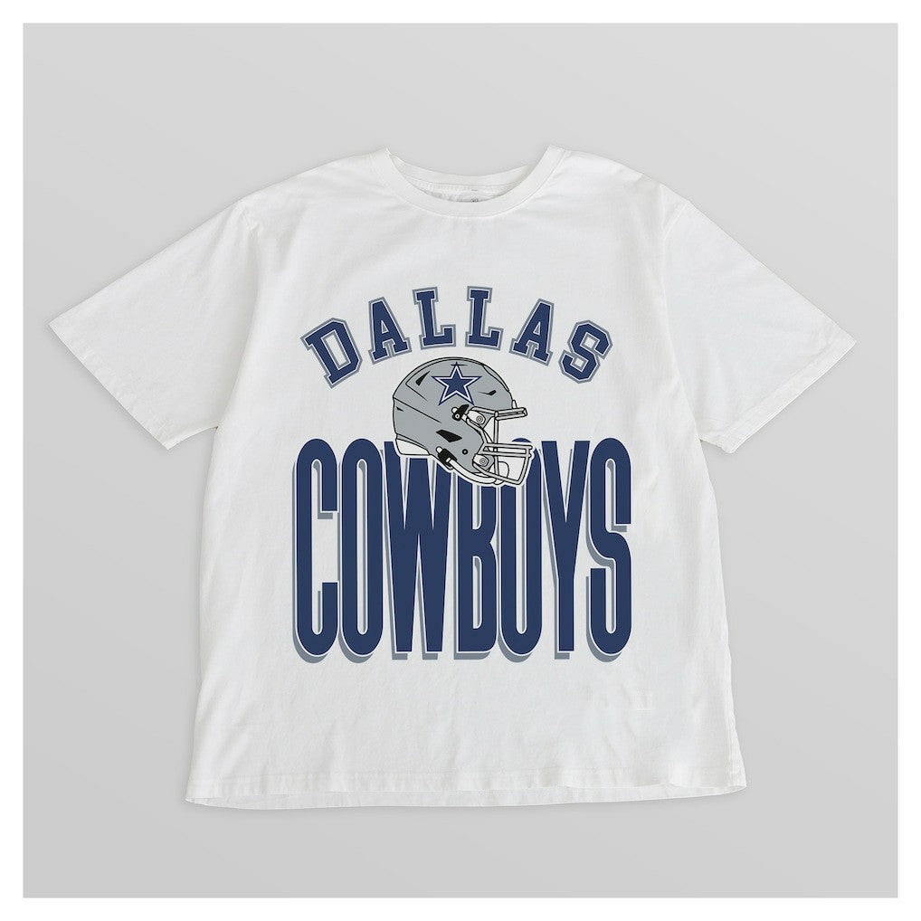 Dallas Cowboys Gameday Couture Women's Oversized Classic Fierce Focus T-Shirt - White - NFL