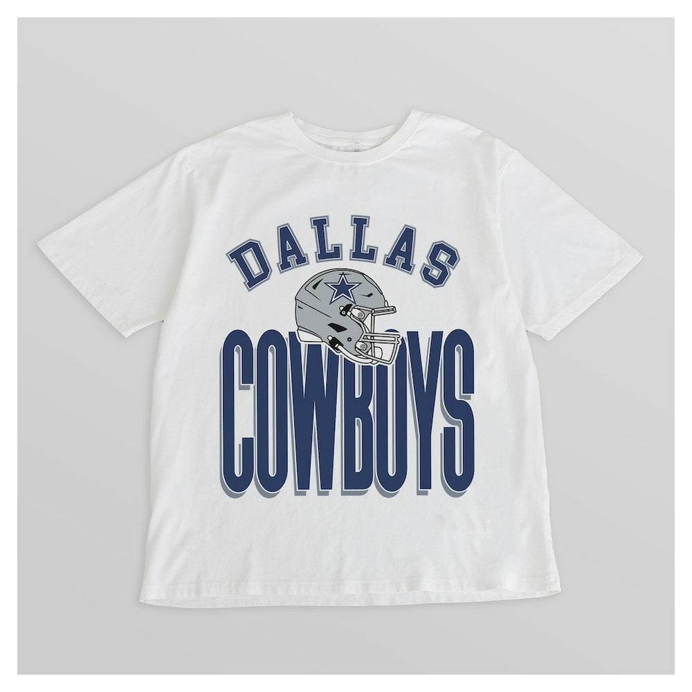 Dallas Cowboys Gameday Couture Women's Oversized Classic Fierce Focus T-Shirt - White - NFL