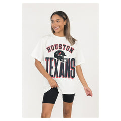 Houston Texans Gameday Couture Women's Oversized Classic Fierce Focus T-Shirt - White - NFL