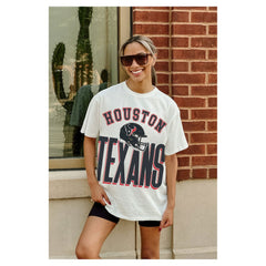Houston Texans Gameday Couture Women's Oversized Classic Fierce Focus T-Shirt - White - NFL