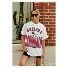 Arizona Cardinals Gameday Couture Women's Oversized Classic Fierce Focus T-Shirt - White - NFL