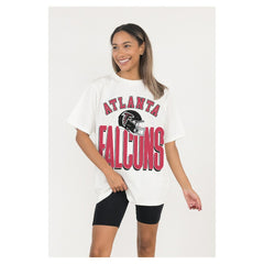 Atlanta Falcons Gameday Couture Women's Oversized Classic Fierce Focus T-Shirt - White - NFL