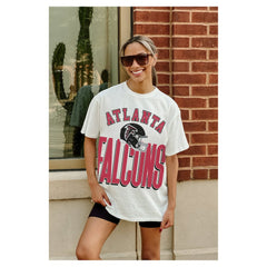 Atlanta Falcons Gameday Couture Women's Oversized Classic Fierce Focus T-Shirt - White - NFL