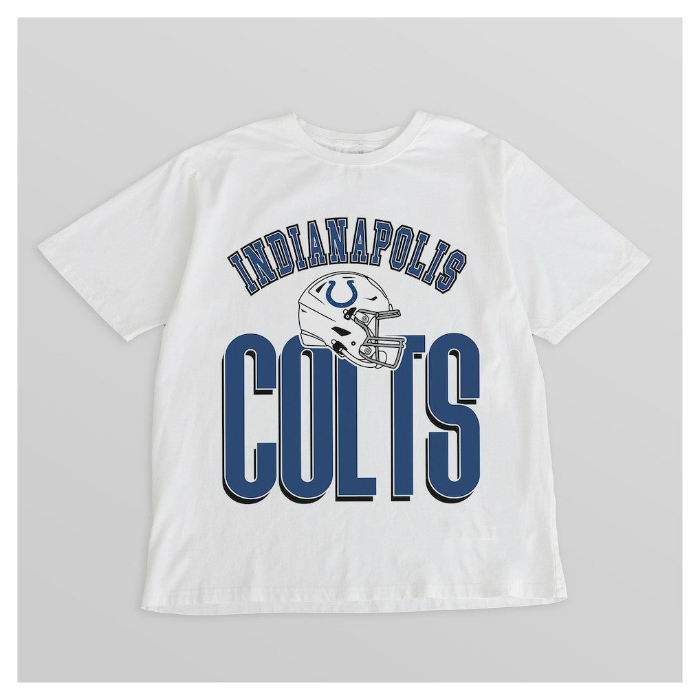 Indianapolis Colts Gameday Couture Women's Oversized Classic Fierce Focus T-Shirt - White - NFL