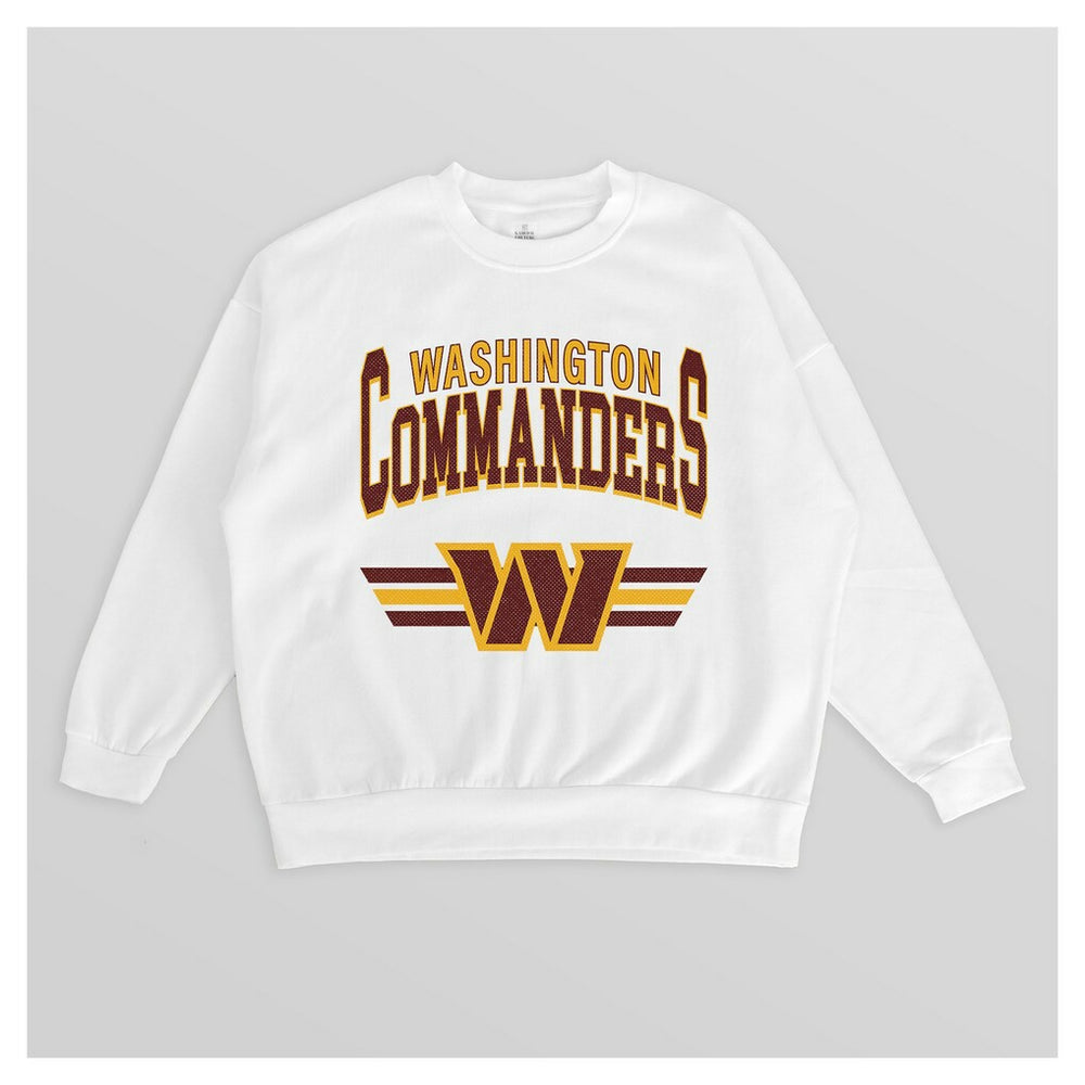 Washington Commanders Gameday Couture Women's Swift Strike Premium Oversized Fleece Pullover Sweatshirt - White - NFL