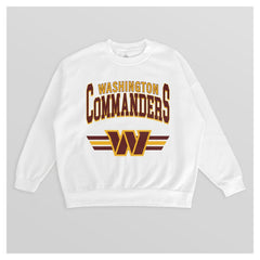 Washington Commanders Gameday Couture Women's Swift Strike Premium Oversized Fleece Pullover Sweatshirt - White - NFL