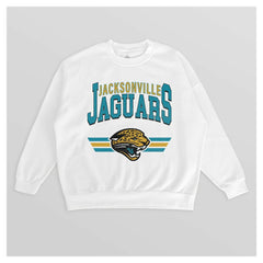 Jacksonville Jaguars Gameday Couture Women's Swift Strike Premium Oversized Fleece Pullover Sweatshirt - White - NFL