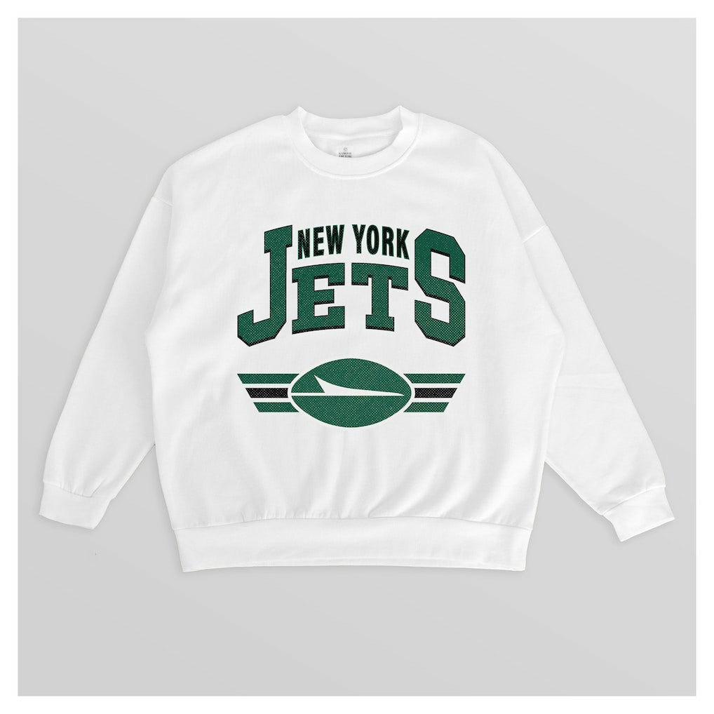 New York Jets Gameday Couture Women's Swift Strike Premium Oversized Fleece Pullover Sweatshirt - White - NFL