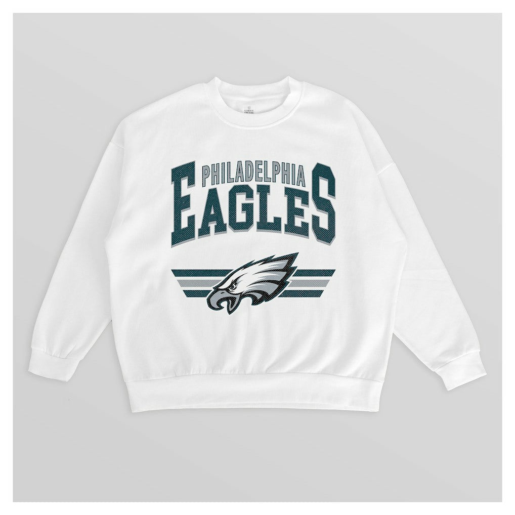 Philadelphia Eagles Gameday Couture Women's Swift Strike Premium Oversized Fleece Pullover Sweatshirt - White - NFL