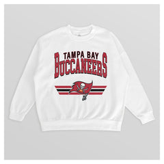 Tampa Bay Buccaneers Gameday Couture Women's Swift Strike Premium Oversized Fleece Pullover Sweatshirt - White - NFL