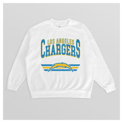 Los Angeles Chargers Gameday Couture Women's Swift Strike Premium Oversized Fleece Pullover Sweatshirt - White - NFL