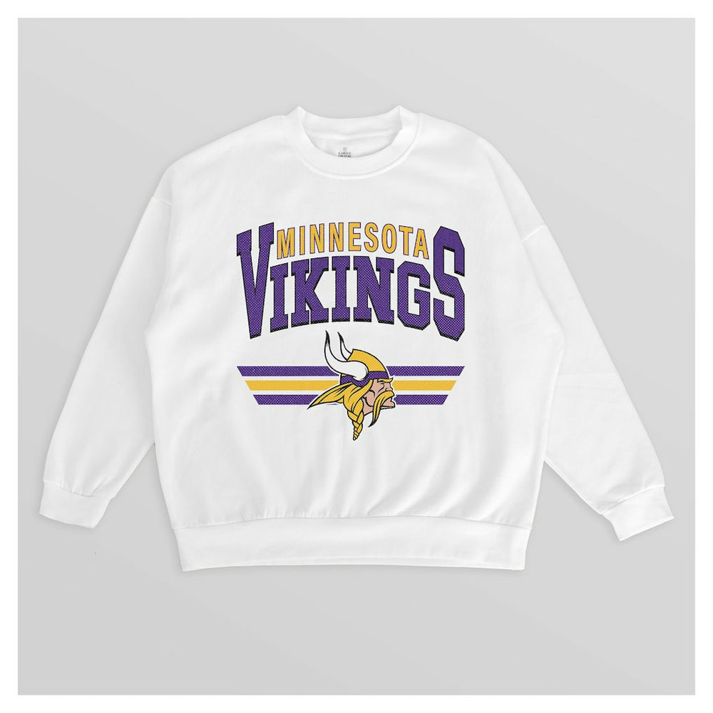Minnesota Vikings Gameday Couture Women's Swift Strike Premium Oversized Fleece Pullover Sweatshirt - White - NFL
