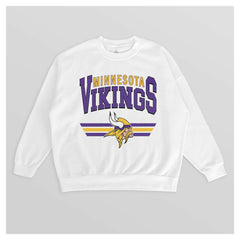 Minnesota Vikings Gameday Couture Women's Swift Strike Premium Oversized Fleece Pullover Sweatshirt - White - NFL