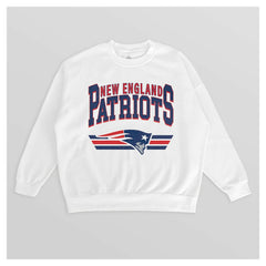 New England Patriots Gameday Couture Women's Swift Strike Premium Oversized Fleece Pullover Sweatshirt - White - NFL