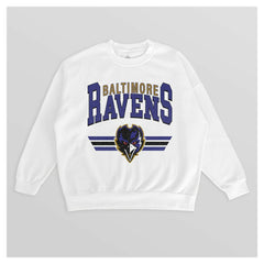 Baltimore Ravens Gameday Couture Women's Swift Strike Premium Oversized Fleece Pullover Sweatshirt - White - NFL