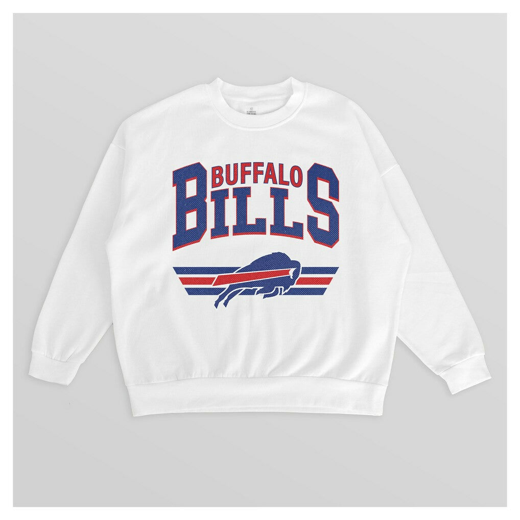 Buffalo Bills Gameday Couture Women's Swift Strike Premium Oversized Fleece Pullover Sweatshirt - White - NFL
