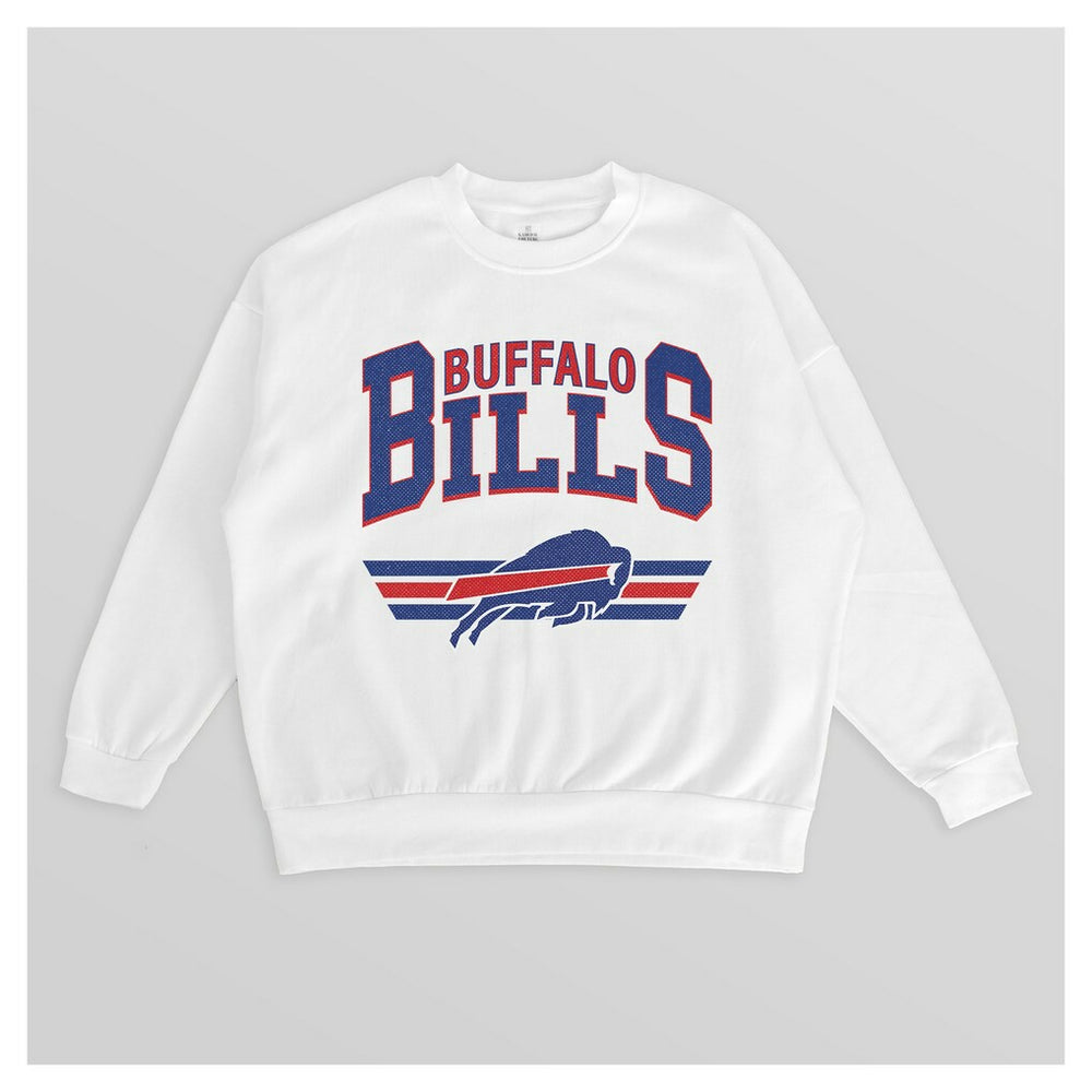 Buffalo Bills Gameday Couture Women's Swift Strike Premium Oversized Fleece Pullover Sweatshirt - White - NFL