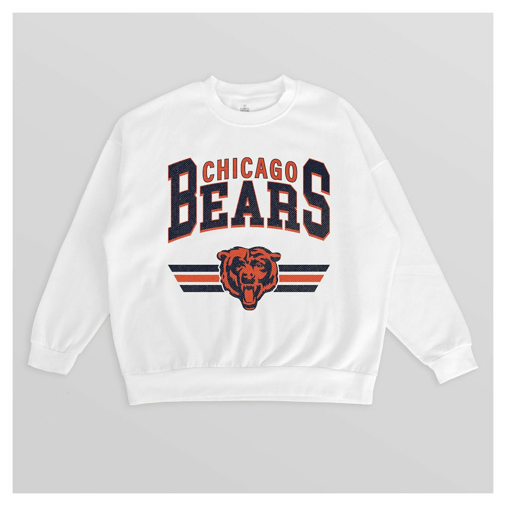 Chicago Bears Gameday Couture Women's Swift Strike Premium Oversized Fleece Pullover Sweatshirt - White - NFL