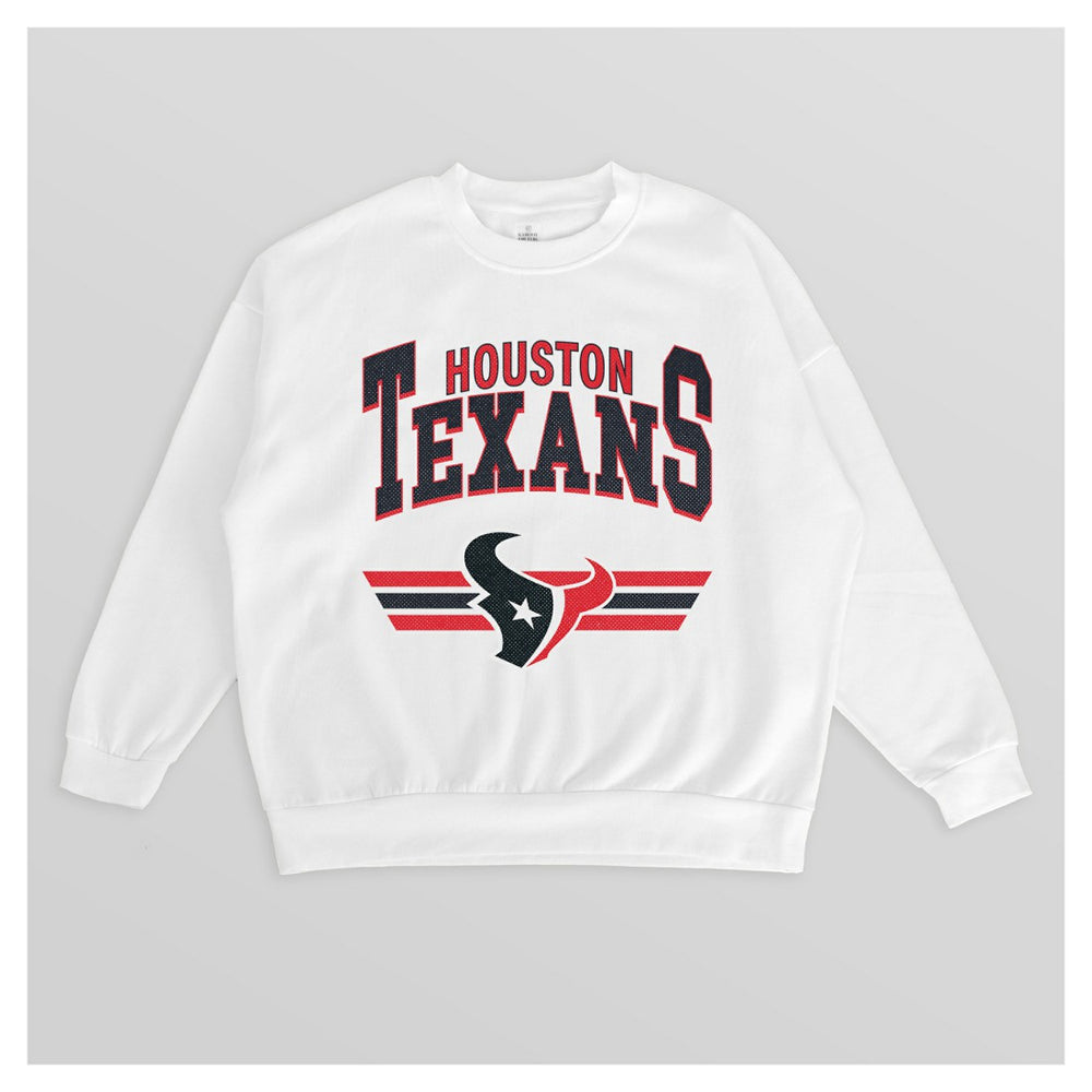 Houston Texans Gameday Couture Women's Swift Strike Premium Oversized Fleece Pullover Sweatshirt - White - NFL