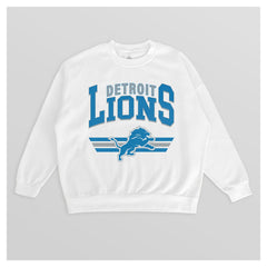 Detroit Lions Gameday Couture Women's Swift Strike Premium Oversized Fleece Pullover Sweatshirt - White - NFL