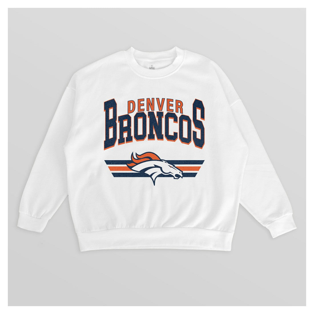 Denver Broncos Gameday Couture Women's Swift Strike Premium Oversized Fleece Pullover Sweatshirt - White - NFL
