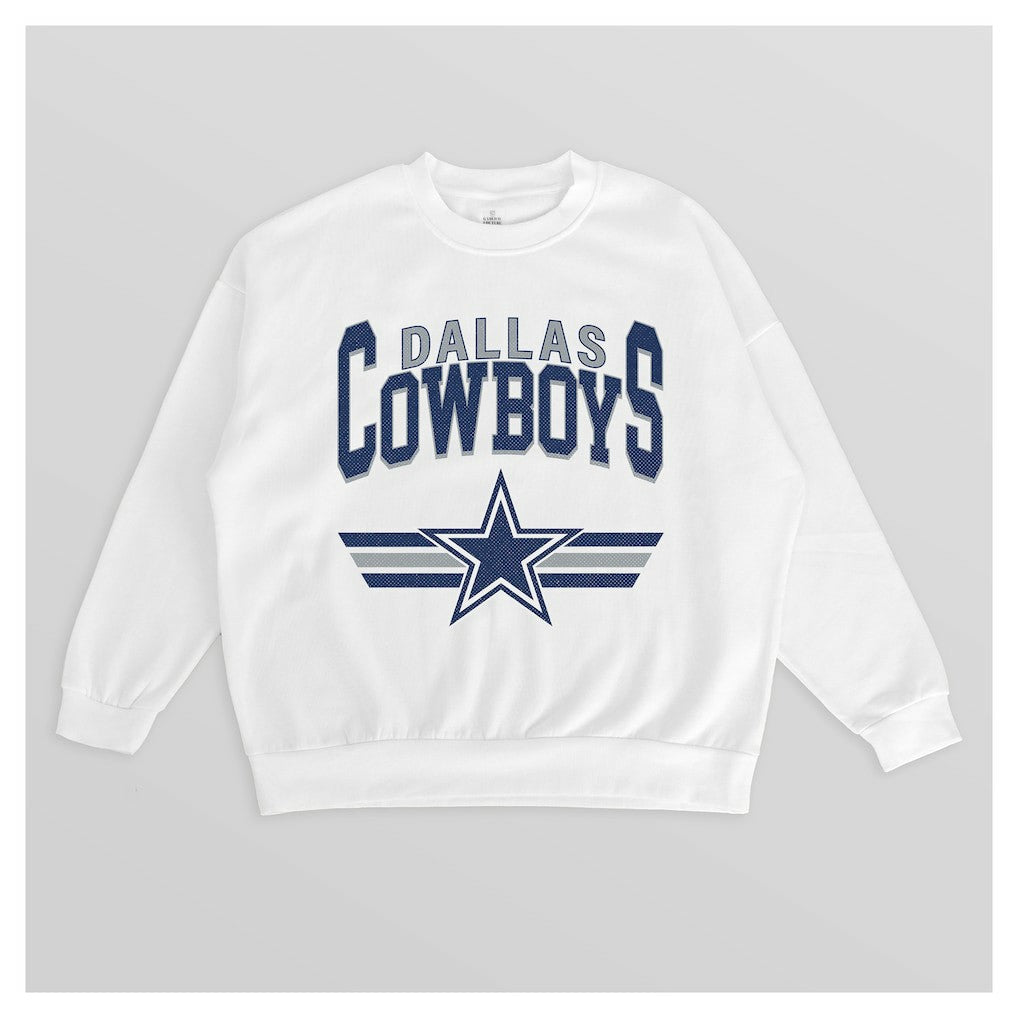 Dallas Cowboys Gameday Couture Women's Swift Strike Premium Oversized Fleece Pullover Sweatshirt - White - NFL