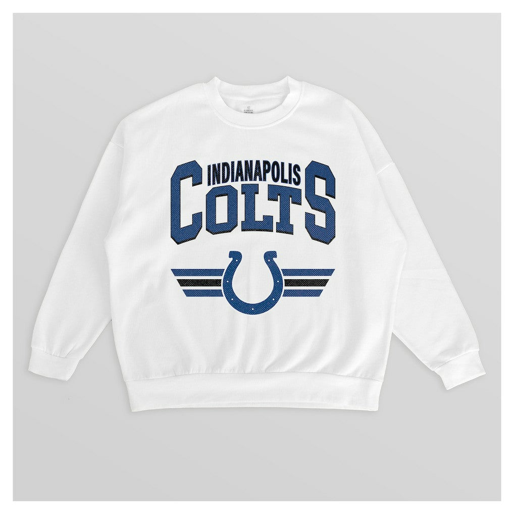 Indianapolis Colts Gameday Couture Women's Swift Strike Premium Oversized Fleece Pullover Sweatshirt - White - NFL