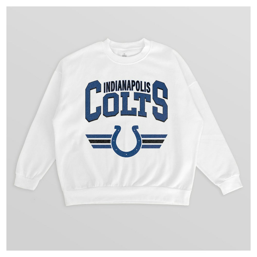 Indianapolis Colts Gameday Couture Women's Swift Strike Premium Oversized Fleece Pullover Sweatshirt - White - NFL