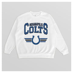 Indianapolis Colts Gameday Couture Women's Swift Strike Premium Oversized Fleece Pullover Sweatshirt - White - NFL