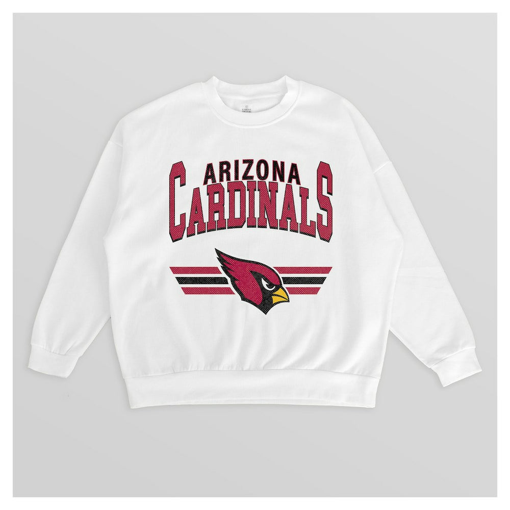 Arizona Cardinals Gameday Couture Women's Swift Strike Premium Oversized Fleece Pullover Sweatshirt - White - NFL