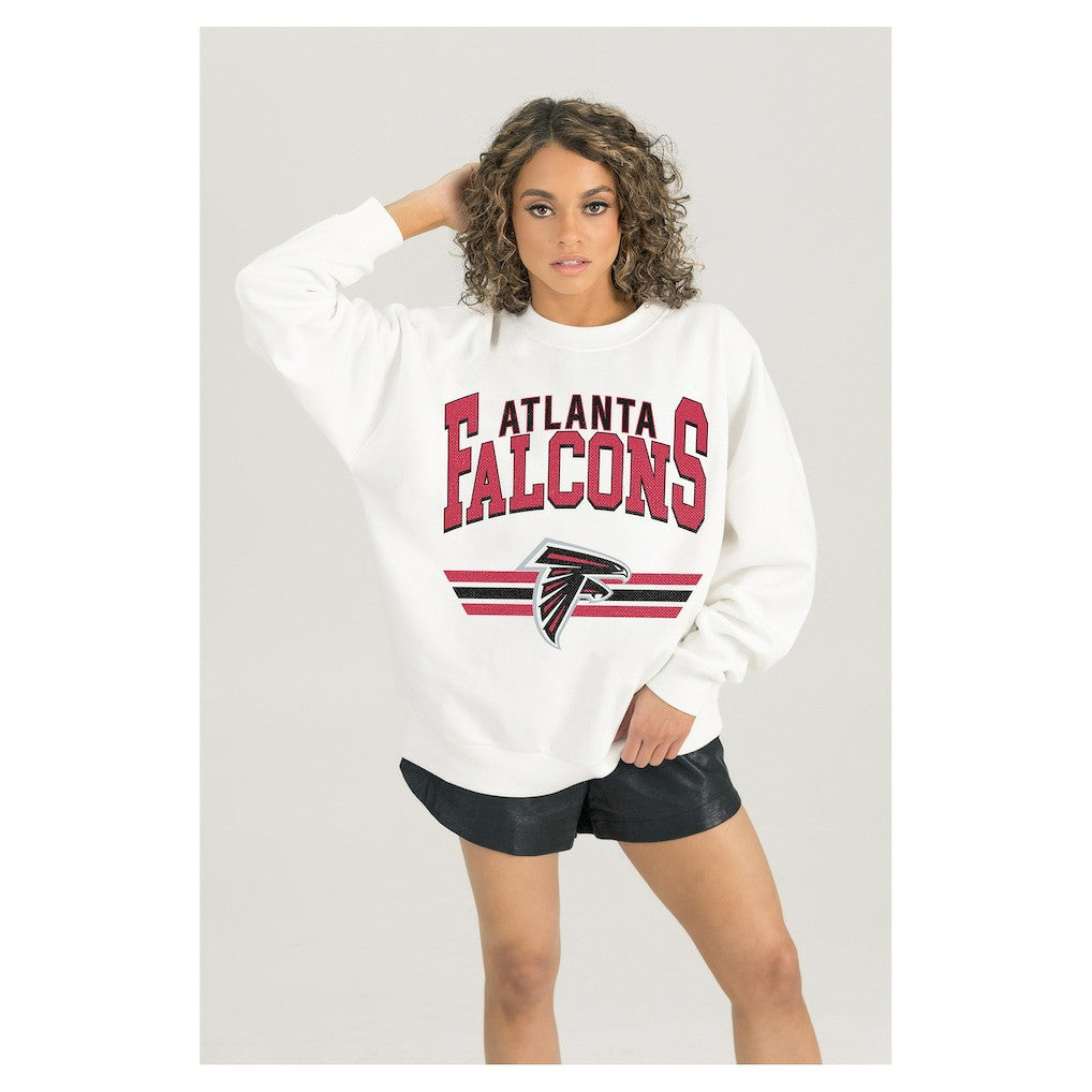 Atlanta Falcons Gameday Couture Women's Swift Strike Premium Oversized Fleece Pullover Sweatshirt - White - NFL