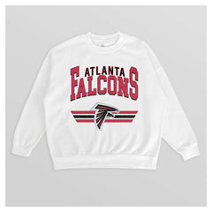 Atlanta Falcons Gameday Couture Women's Swift Strike Premium Oversized Fleece Pullover Sweatshirt - White - NFL