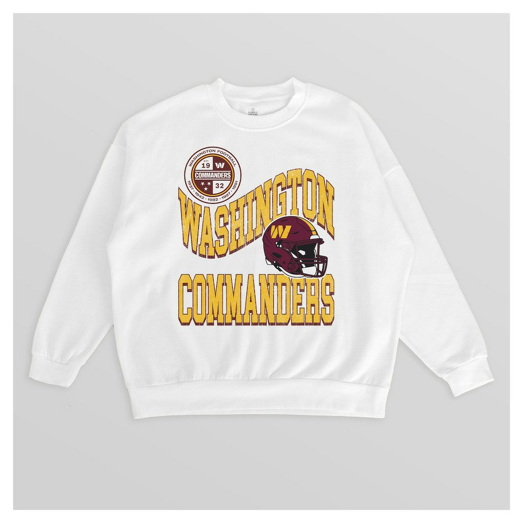 Washington Commanders Gameday Couture Women's Oversized Hard Earned Premium Fleece Pullover Sweatshirt - White - NFL