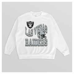 Las Vegas Raiders Gameday Couture Women's Oversized Hard Earned Premium Fleece Pullover Sweatshirt - White - NFL