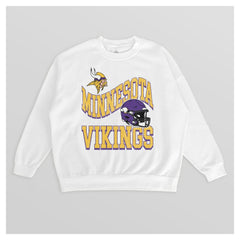 Minnesota Vikings Gameday Couture Women's Oversized Hard Earned Premium Fleece Pullover Sweatshirt - White - NFL