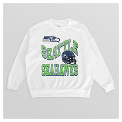 Seattle Seahawks Gameday Couture Women's Oversized Hard Earned Premium Fleece Pullover Sweatshirt - White - NFL