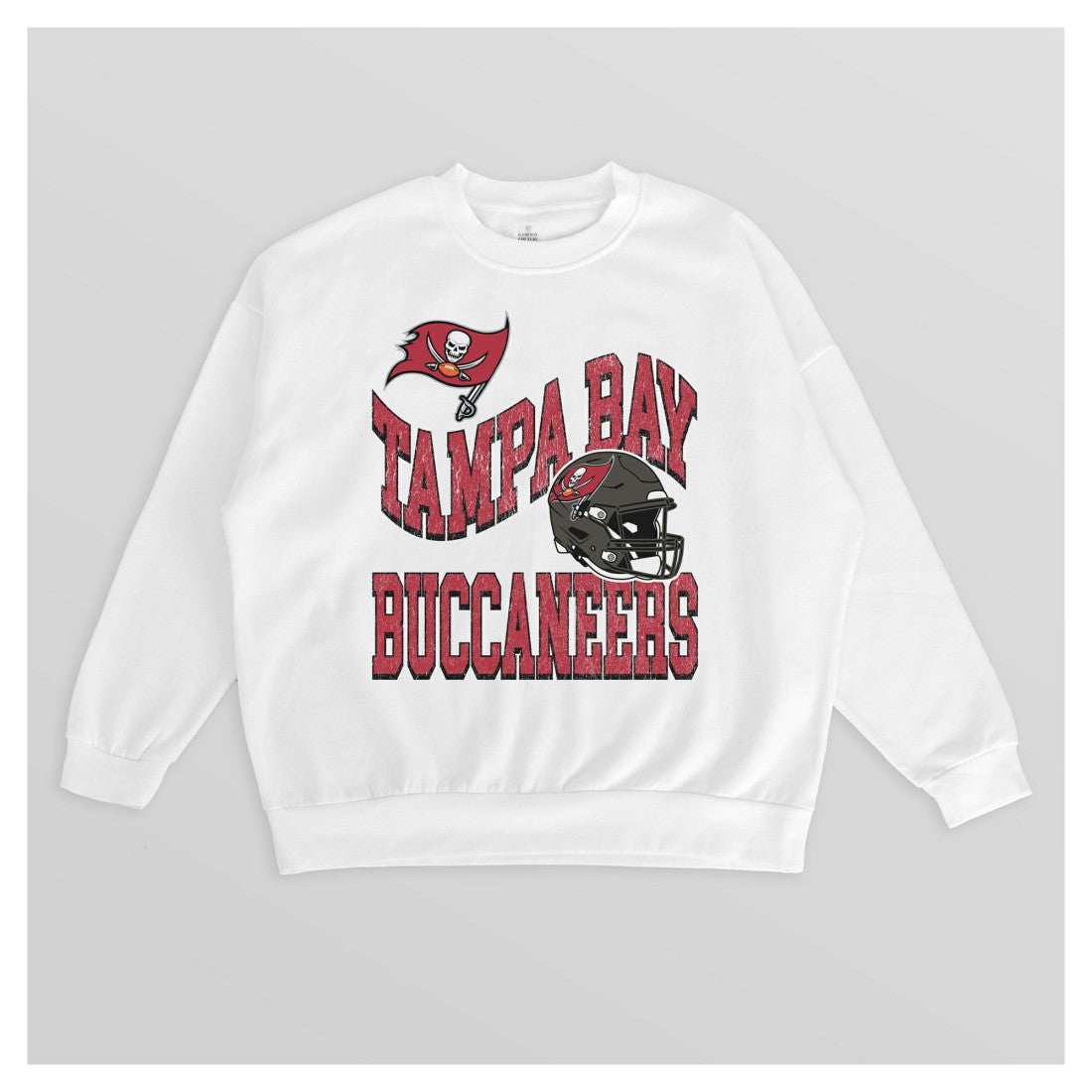 Tampa Bay Buccaneers Gameday Couture Women's Oversized Hard Earned Premium Fleece Pullover Sweatshirt - White - NFL