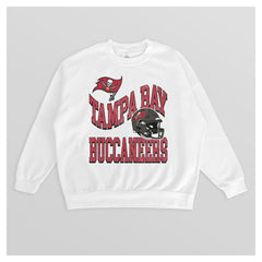 Tampa Bay Buccaneers Gameday Couture Women's Oversized Hard Earned Premium Fleece Pullover Sweatshirt - White - NFL