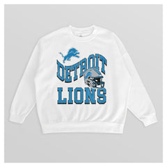 Detroit Lions Gameday Couture Women's Oversized Hard Earned Premium Fleece Pullover Sweatshirt - White - NFL