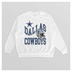 Dallas Cowboys Gameday Couture Women's Oversized Hard Earned Premium Fleece Pullover Sweatshirt - White - NFL
