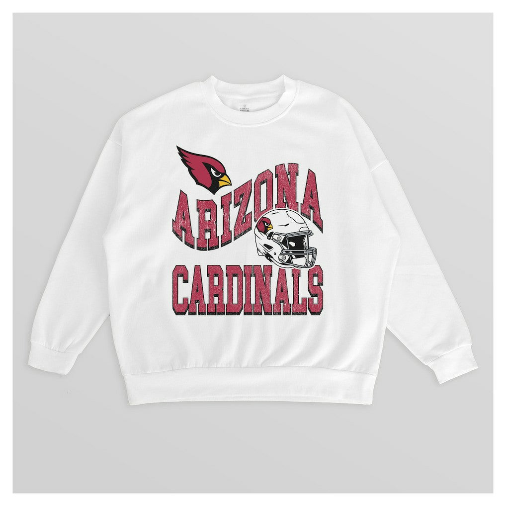 Arizona Cardinals Gameday Couture Women's Oversized Hard Earned Premium Fleece Pullover Sweatshirt - White - NFL