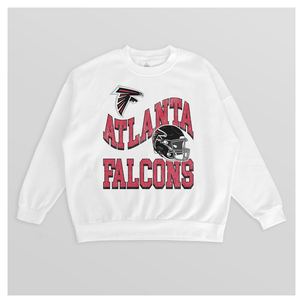 Atlanta Falcons Gameday Couture Women's Oversized Hard Earned Premium Fleece Pullover Sweatshirt - White - NFL