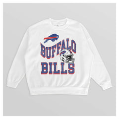 Buffalo Bills Gameday Couture Women's Oversized Hard Earned Premium Fleece Pullover Sweatshirt - White - NFL