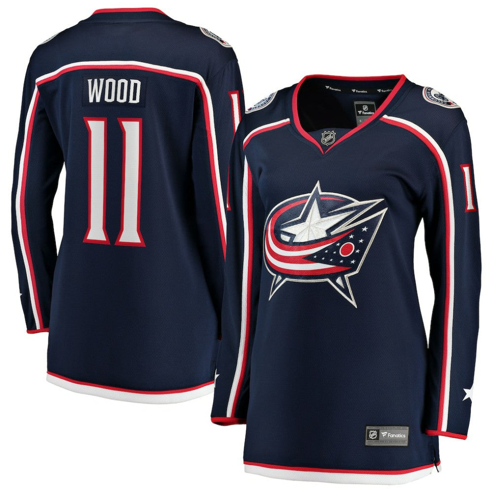 Miles Wood Columbus Blue Jackets Fanatics Women's Home Breakaway Jersey - Navy | Fanatics Clearance