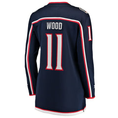 Miles Wood Columbus Blue Jackets Fanatics Women's Home Breakaway Jersey - Navy | Fanatics Clearance