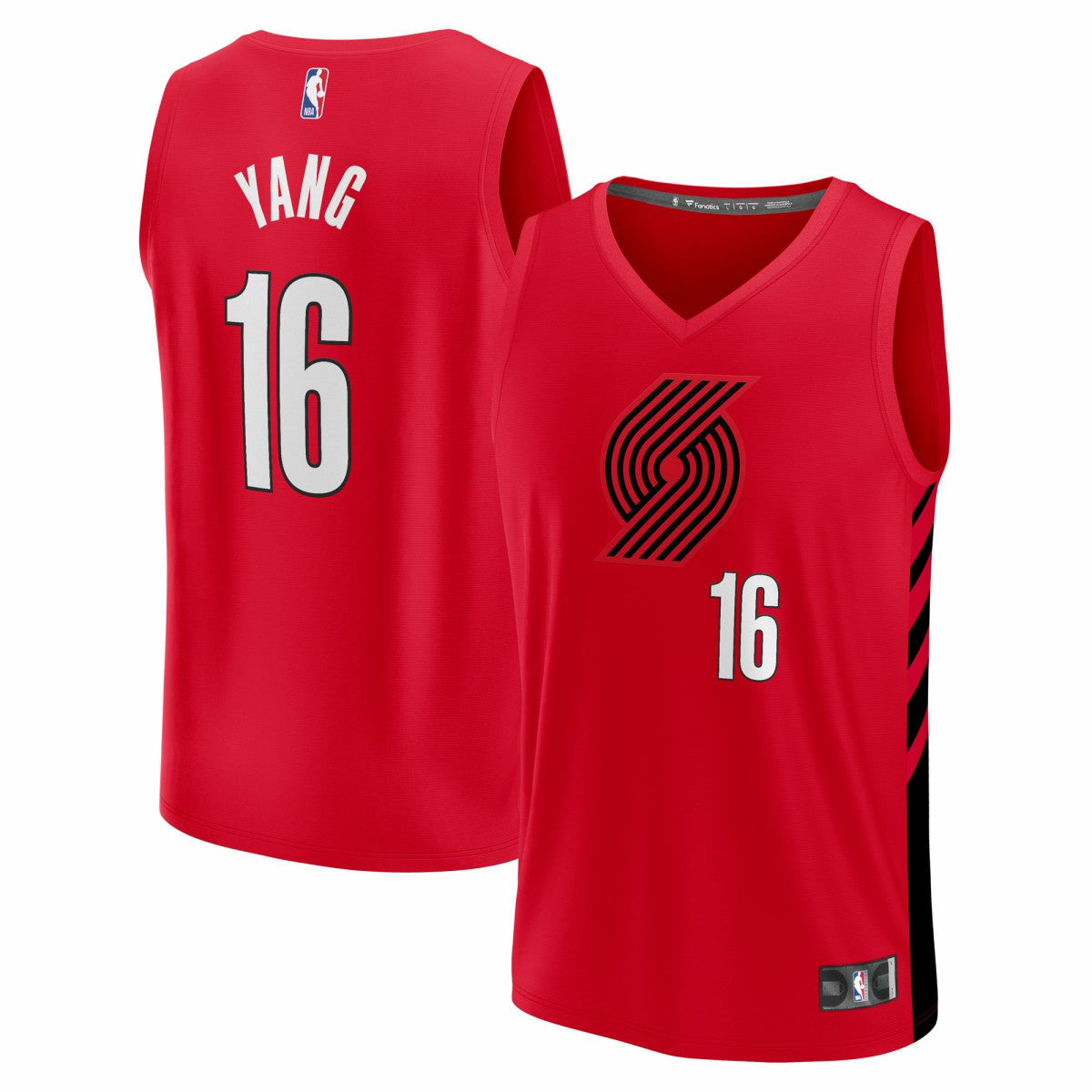 Fanatics Yang Hansen Portland Trail Blazers Fast Break Replica Jersey Red Statement Edition
